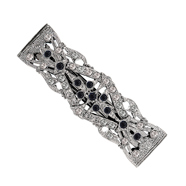 Black Crystal Hair Barrette