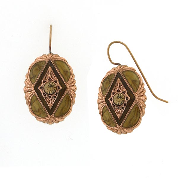Olivia Vintage Pearlized Enamel Drop Earrings