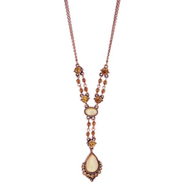 2028 Casablanca Copper Tone Classic Y Drop Necklace