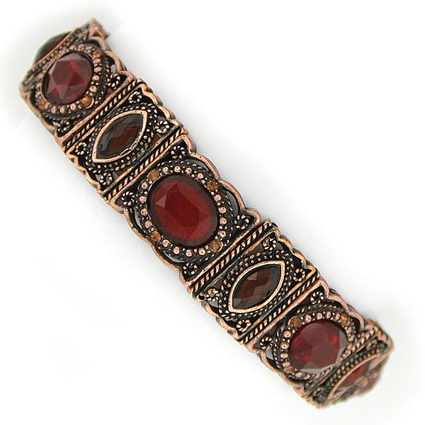 Art Deco Style Russet Hues Stretch Bracelet